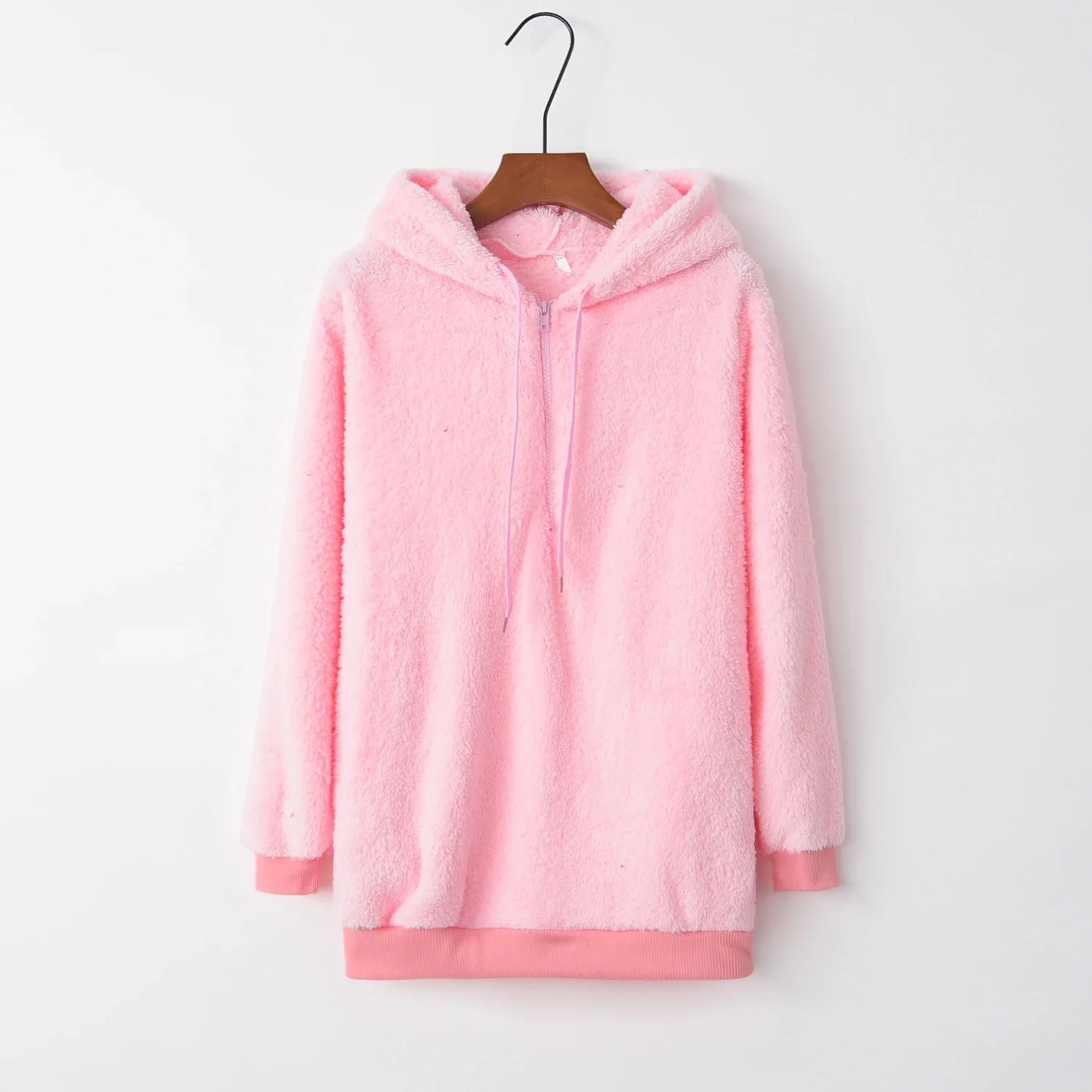 Suéter Feminino de Manga Longa com Capuz – Casaco Monocromático Fashion para Looks Modernos e Elegantes