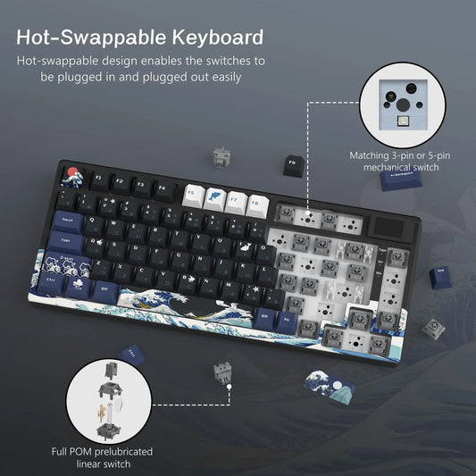 Teclado Mecânico Gamer com Tela OLED e RGB
