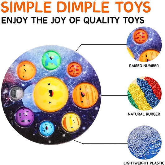 Eight Planet Push Bubble Fidget Toys Adult Stress Relief Squeeze Toy Antistress Popit Soft Squishy Kids Toys Gifts