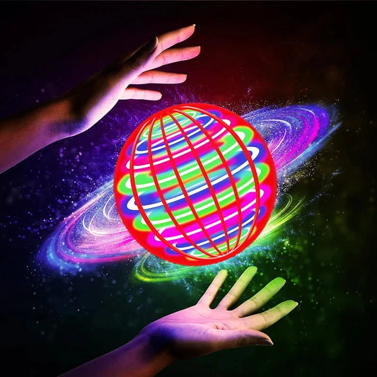 Auto Spinning LED UFO Flying Ball Floating Magic Flying Orb Outdoor Sports Toy Children Birthday Gift