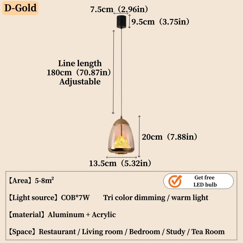 Luminária Pendente Gota Luxuosa Moderna para Cozinha, Sala de Jantar e Quarto