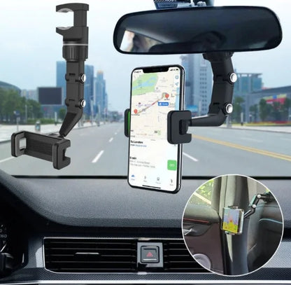 Suporte Multifuncional para Celular no Retrovisor e Painel do Carro