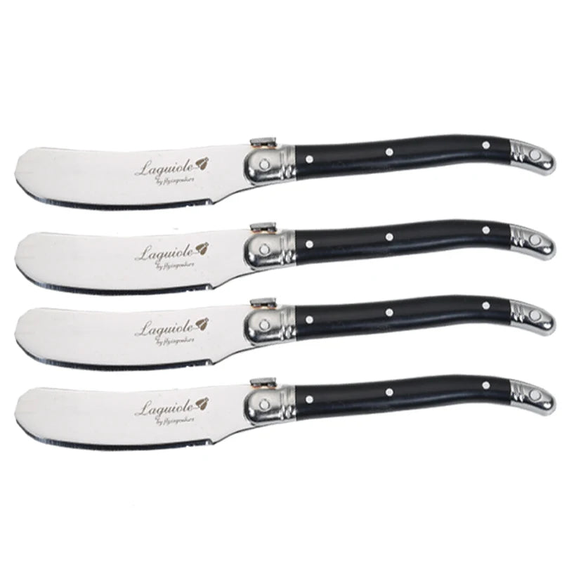 Conjunto com 4 Facas Laguiole para Manteiga e Queijo – Espalhadores em Aço Inoxidável com Cabo Colorido para Restaurante e Casa (6,25")