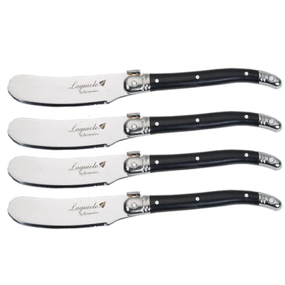 Conjunto com 4 Facas Laguiole para Manteiga e Queijo – Espalhadores em Aço Inoxidável com Cabo Colorido para Restaurante e Casa (6,25")