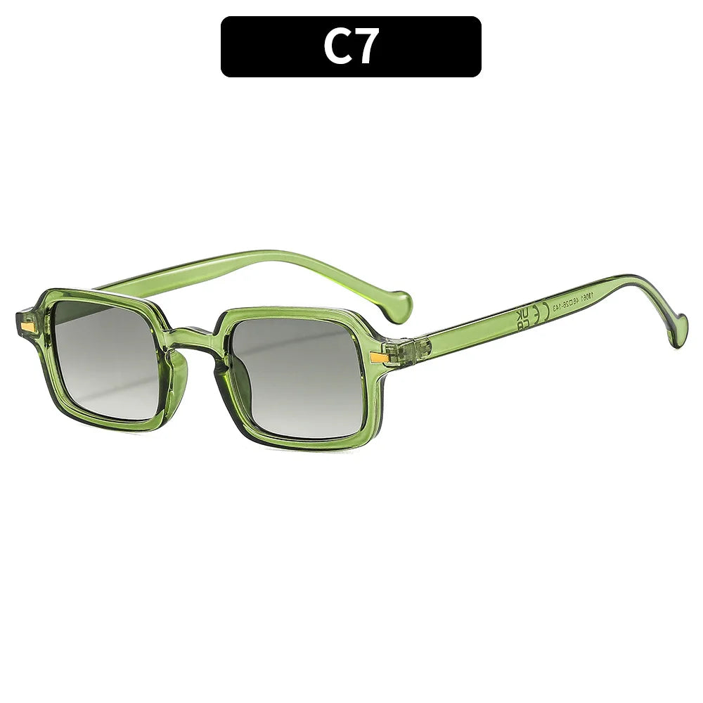Óculos de Sol Retangular Fashion Luxuoso Unissex Vintage Anti-Reflexo