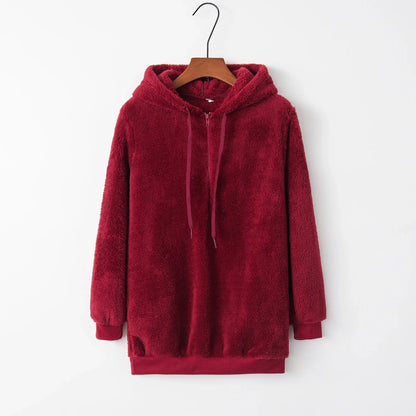 Suéter Feminino de Manga Longa com Capuz – Casaco Monocromático Fashion para Looks Modernos e Elegantes