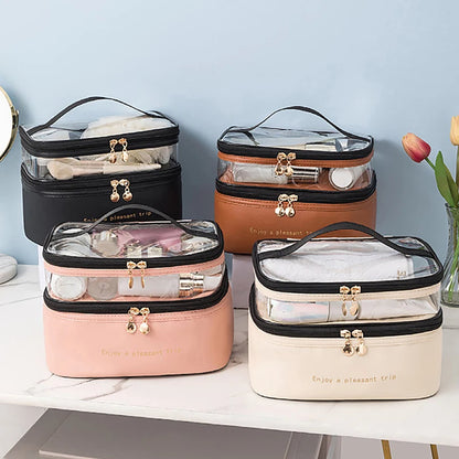 Necessaire Feminina Impermeável PVC Grande Capacidade para Viagem