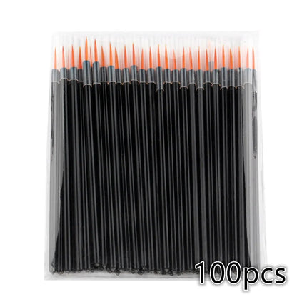 Kit 100/200 Pincéis Descartáveis para Maquiagem e Nail Art