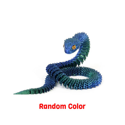 2026 New 3D Printed Snake Realistic Snake Statue Movable Joint Fidget Toys Simulation Snake Year Desk Ornament Animal Model Gift