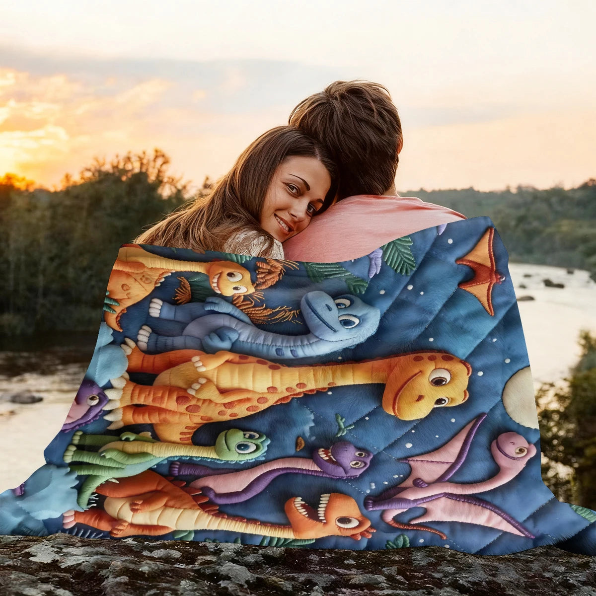 Manta Fleece Infantil VIKAMA com Estampa 3D de Dinossauro Jurassic – Cobertor Fofo para Crianças e Decoração de Quarto