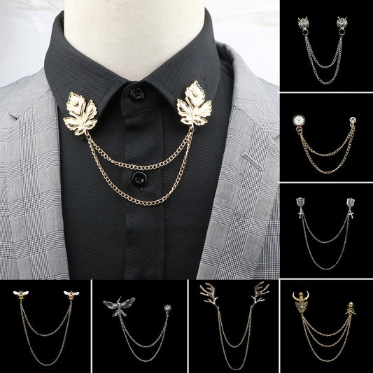 Broche Masculino Fashion com Tassel para Terno, Camisa e Colarinho