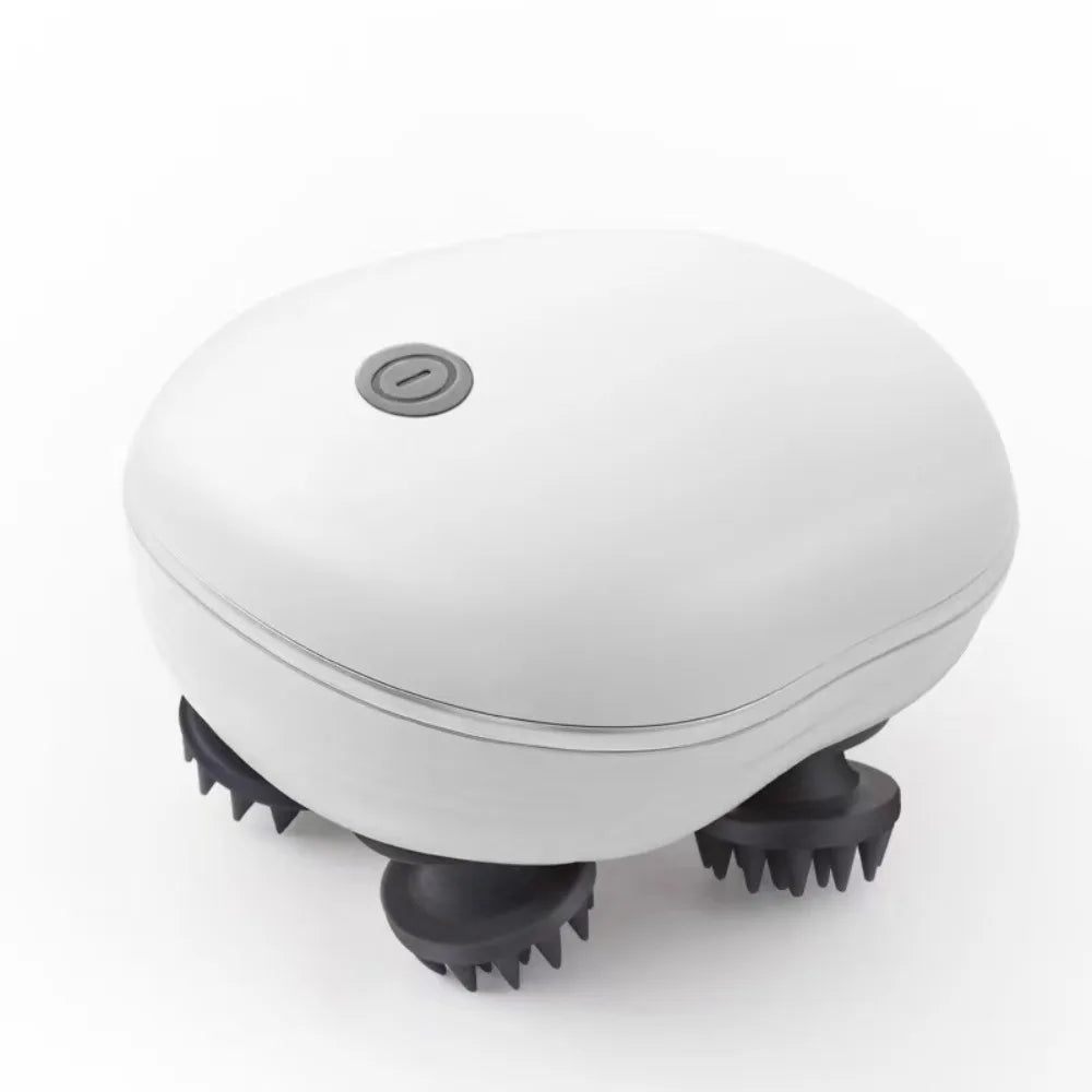 Massageador Elétrico de Couro Cabeludo com 4 Cabeças Rotativas