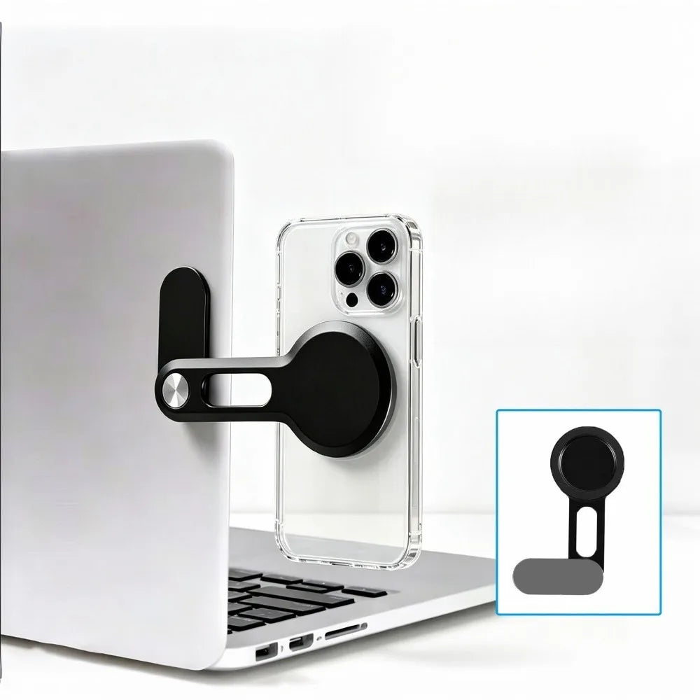 Suporte Magnético Ultrafino para Celular e Notebook em Alumínio Dobrável