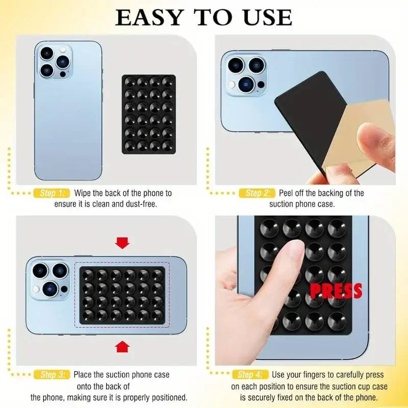 Suporte de Silicone com Ventosas para Celular – Antiderrapante e Fixação em Parede