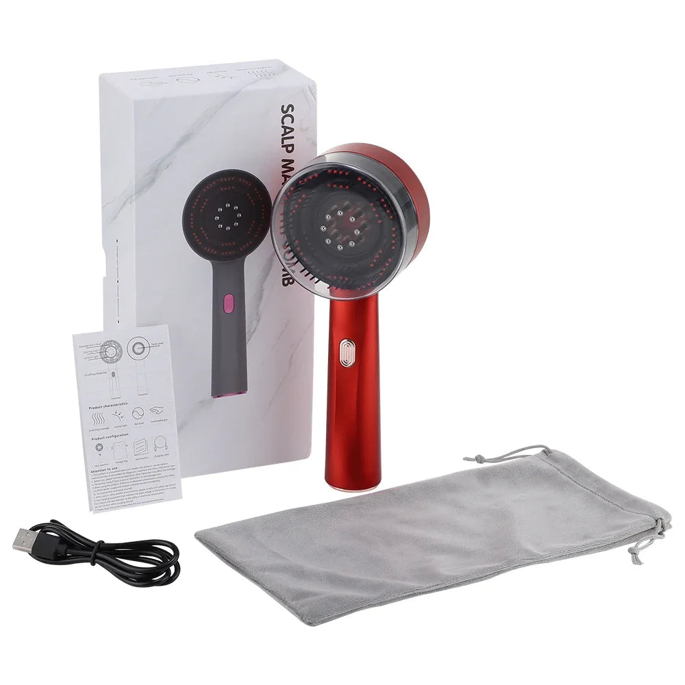 Pente Massageador de Couro Cabeludo com Luz Vermelha XMSJ