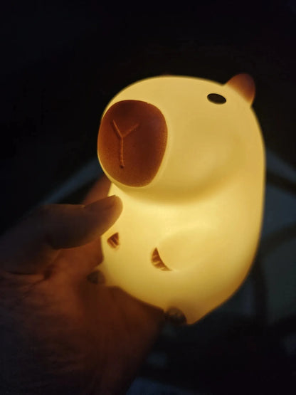 Cute Pet Capybara Night Light Cartoon Silicone Creative Bedside Sleep Night Lamp For Room Decor Birthday Gift Clearance Sale