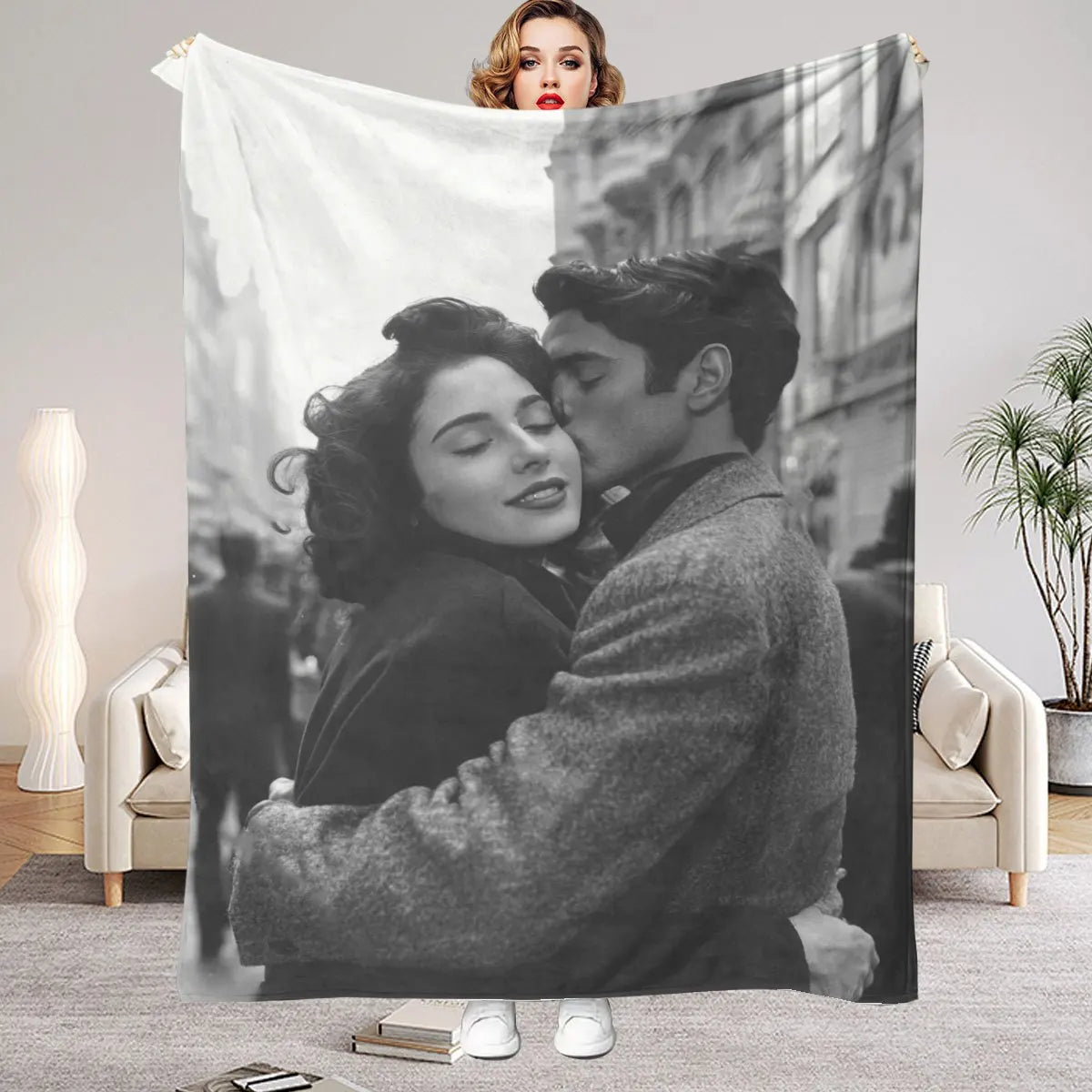 Manta Personalizada com Foto DIY – Cobertor Flanelado Macio e Quente para Presentear Pessoas Especiais