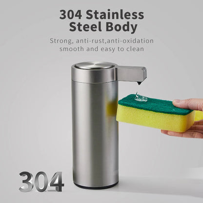 Dispenser Automático de Sabonete com Sensor – 270ml em Aço Inoxidável 304 para Cozinha e Banheiro