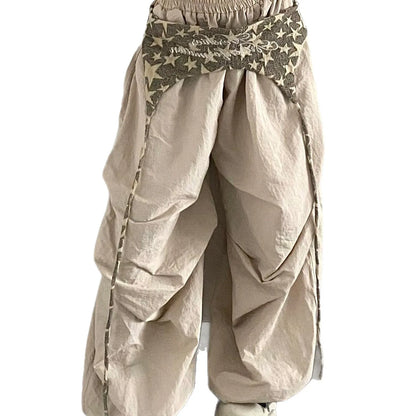 Calça Feminina Cargo Designer – Modelo Leve de Verão com Secagem Rápida, Corte Baggy e Perna Larga Estilo Streetwear para Dança Jazz