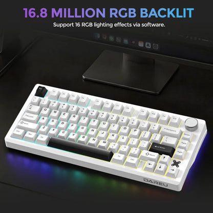 Teclado Mecânico Gamer DAREU RGB 75% com Knob