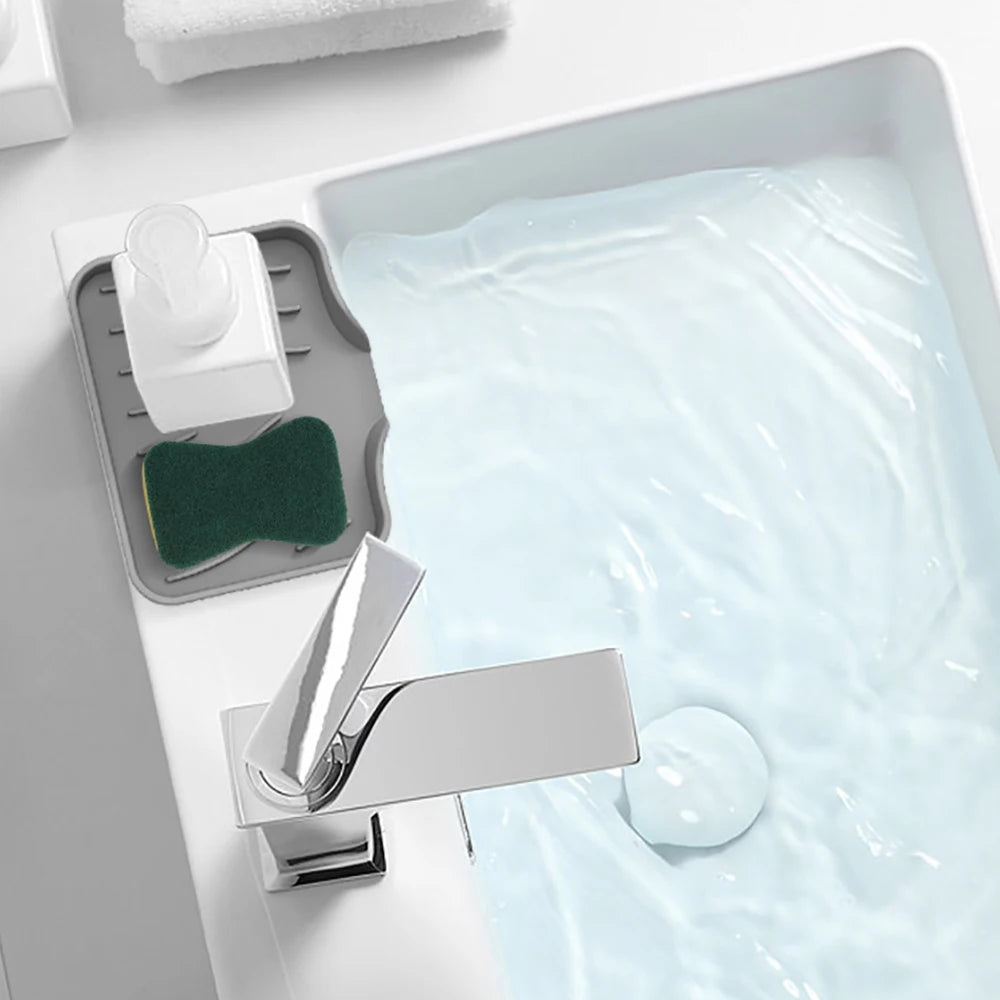Porta Sabonete de Silicone com Drenagem Automática para Pia e Cozinhaanizer for Dish Soap Dispenser