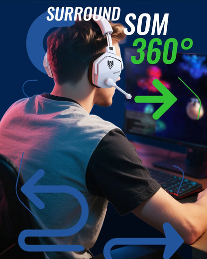 Headset Gamer NUBWO G06 Sem Fio com Base de Carregamento