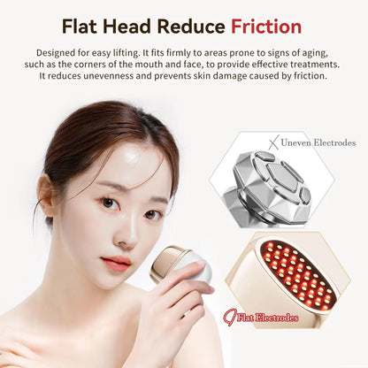 Massageador Facial ANLAN RF com LED e Ouro 24K