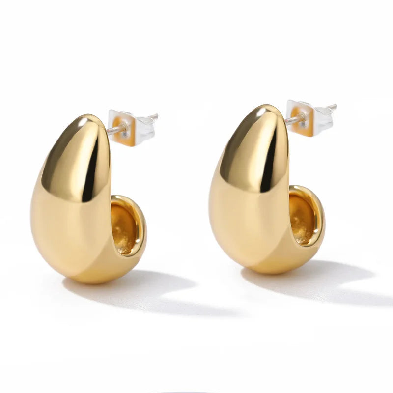 Brincos Luxuosos de Estrela para Mulheres – Argolas Minimalistas em Aço Inoxidável, Joias Y2K 2025