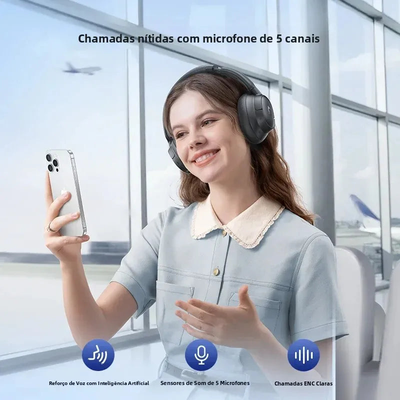 Baseus EH10 NC – Headphone Bluetooth com ANC Adaptativo, Hi-Res LDAC e Até 80h de Bateria