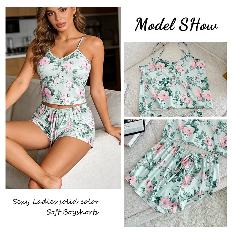 Pijama Feminino Sexy de Cetim – Conjunto com Camiseta de Manga Curta e Shorts, Tecido Gelado e Confortável para Uso em Casa
