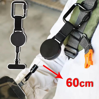 Cordão Retrátil Antifurto para Celular com Mosquetão Anti Queda