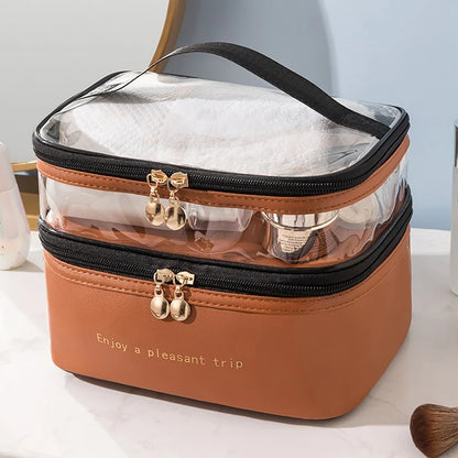 Necessaire Feminina Impermeável PVC Grande Capacidade para Viagem