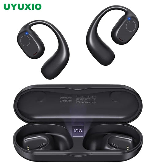 Fone Open Ear UYUXIO Bluetooth 6.0 Esportivo com Display e 40h de Bateria