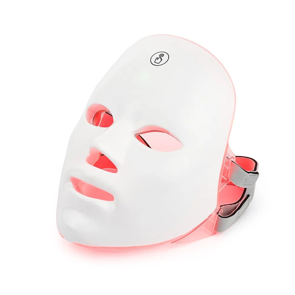 Máscara Facial LED Recarregável 7 Cores para Rejuvenescimento e Cuidados da Pele