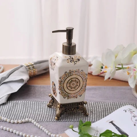 Frasco Cerâmico Chinês Vintage para Loção, Shampoo e Sabonete Líquido – Dispenser Decorativo para Banheiro