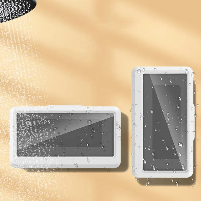 Suporte Impermeável Antiembaçante para Celular no Banho com Toque