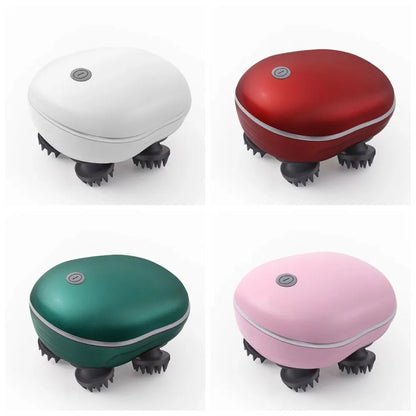 Massageador Elétrico de Couro Cabeludo com 4 Cabeças Rotativas