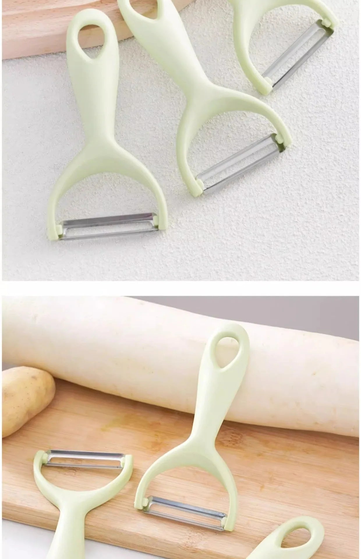 Descascador de Aço Inoxidável com Cabo de PP – Descascador de Batatas, Frutas e Legumes para Utensílio de Cozinha
