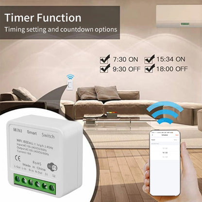 Interruptor Inteligente WiFi Tuya 16A/20A com Controle por App e Voz
