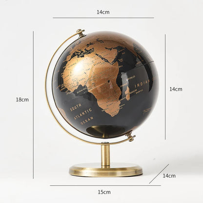 Globo Terrestre Retrô Decorativo para Mesa de Estudo e Educação Infantil