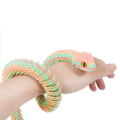 2026 New 3D Printed Snake Realistic Snake Statue Movable Joint Fidget Toys Simulation Snake Year Desk Ornament Animal Model Gift