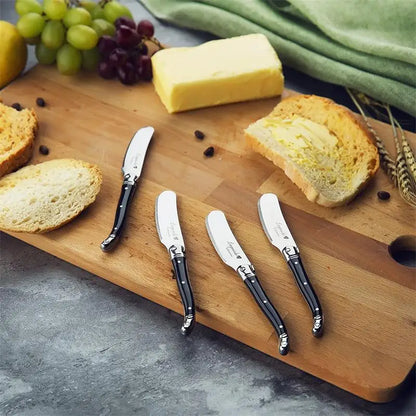 Conjunto com 4 Facas Laguiole para Manteiga e Queijo – Espalhadores em Aço Inoxidável com Cabo Colorido para Restaurante e Casa (6,25")
