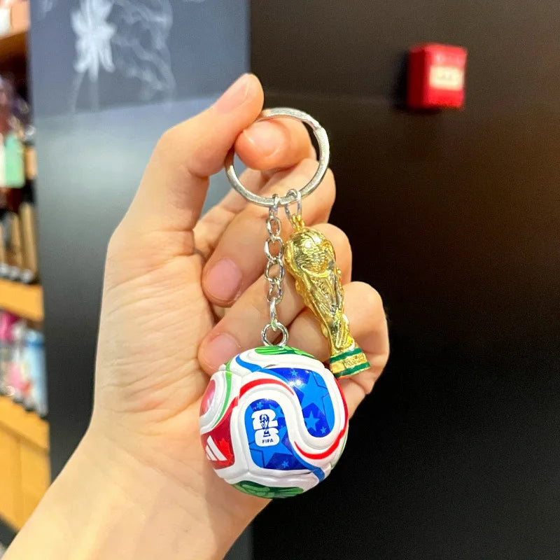 2026 FIFA Trophy Keychain Metal Key Ring Football Fan Souvenir Soccer Collectible Pendant Memorial for Men Sports Fans Gift Idea