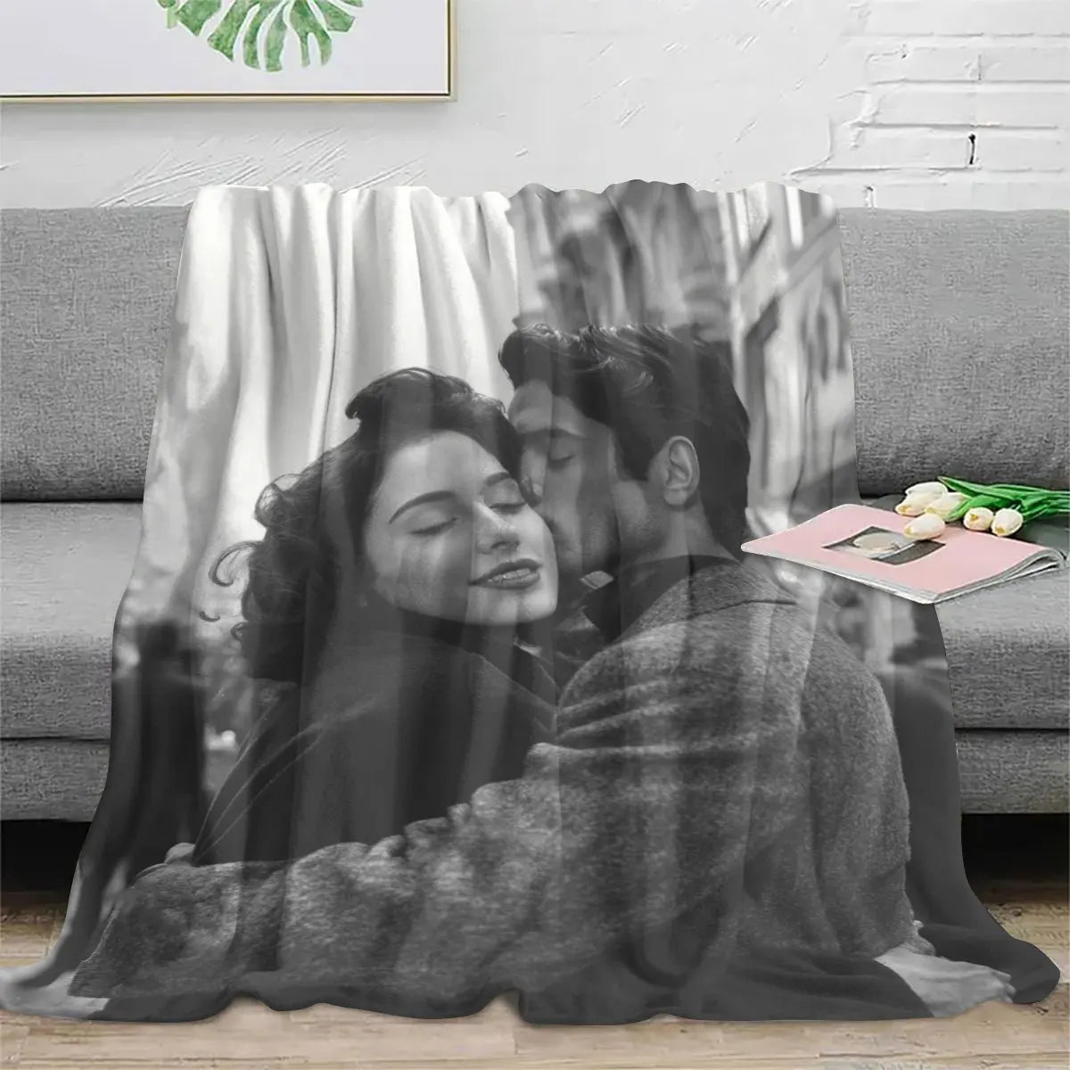 Manta Personalizada com Foto DIY – Cobertor Flanelado Macio e Quente para Presentear Pessoas Especiais