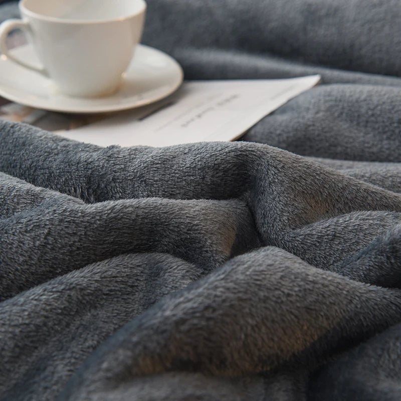 Manta de Lã Quente para Inverno – Cobertor Dupla Face para Cama de Casal, Acampamento e Decoração
