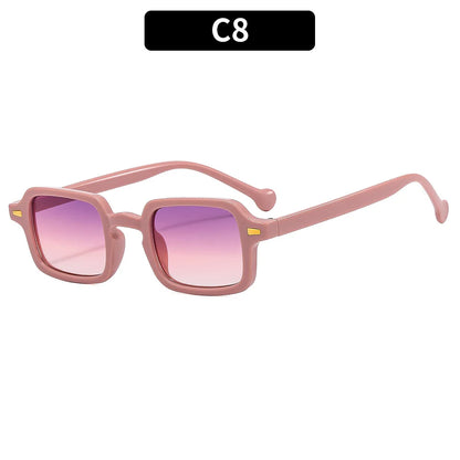 Óculos de Sol Retangular Fashion Luxuoso Unissex Vintage Anti-Reflexo
