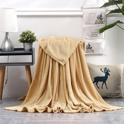 Cobertor Macio e Quente de Veludo Coral para Cama e Sofá – Manta de Inverno Decorativa