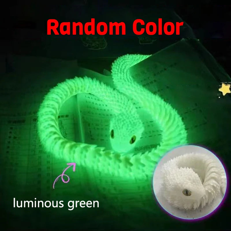 2026 New 3D Printed Snake Realistic Snake Statue Movable Joint Fidget Toys Simulation Snake Year Desk Ornament Animal Model Gift