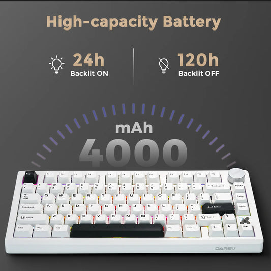 Teclado Mecânico Gamer DAREU RGB 75% com Knob