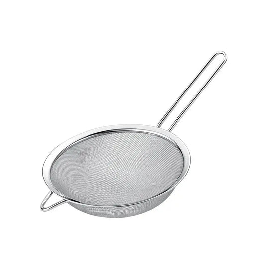 1-4 Peças de Peneira de Malha Fina em Aço Inoxidável – Peneirador de Farinha com Cabo para Confeitaria e Cozinha